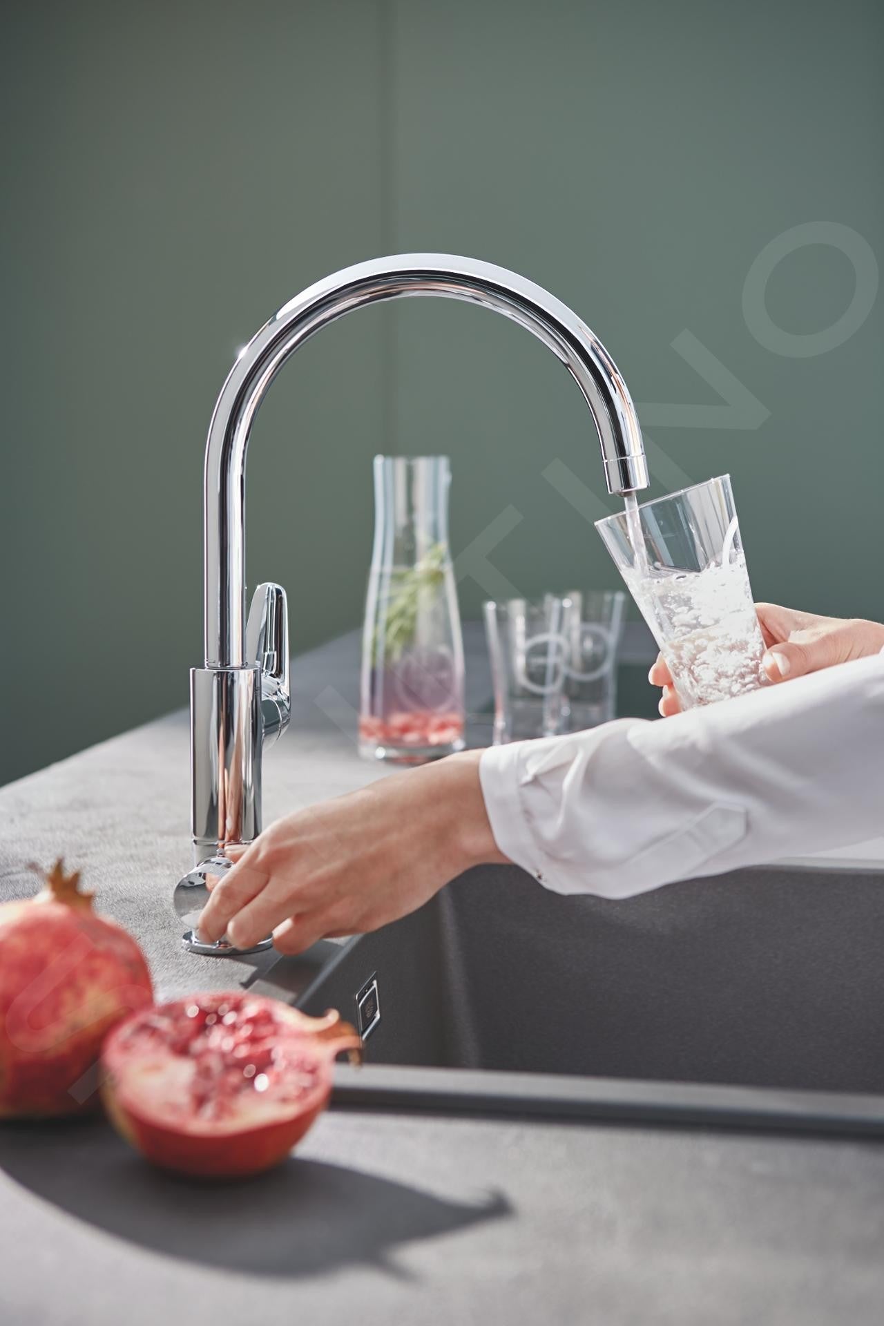 Grohe Blue Pure miscelatore da lavello BauCurve con sistema di filtraggio cromo 30581000