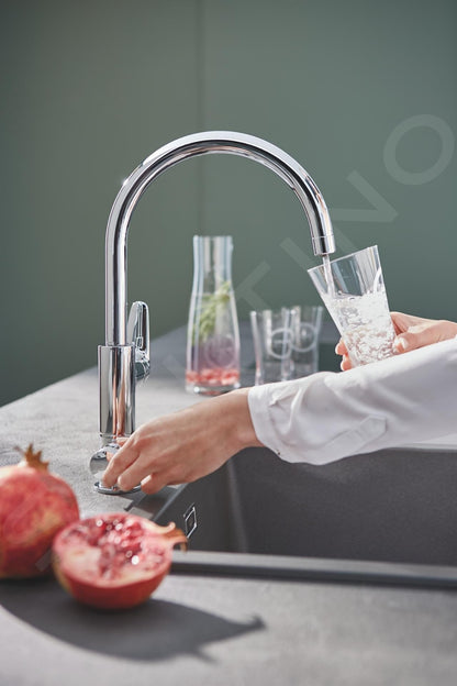 Grohe Blue Pure miscelatore da lavello BauCurve con sistema di filtraggio cromo 30581000