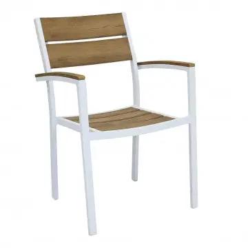 Poltrona Cayman con Struttura in Alluminio e Seduta in Polywood Teak