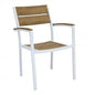 Cayman Armchair with Aluminum Frame and Teak Polywood Seat