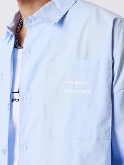PxP Camicia doppia manica elegante 2633311 celeste
