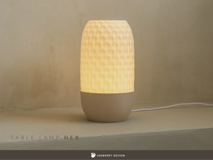HEXAGONAL: Home Decor Lampada da Tavolo con Texture Esagonale