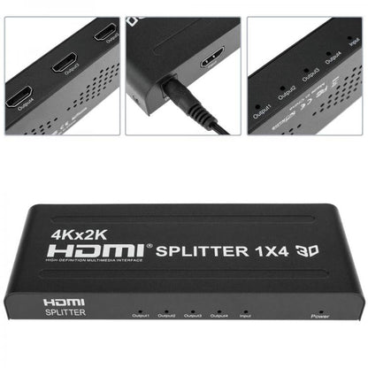 Splitter Hdmi 1.4 1080P 3D 4K Full Hd 4 Uscite Alta Risoluzione - Dvd Tv Ps4 Pc