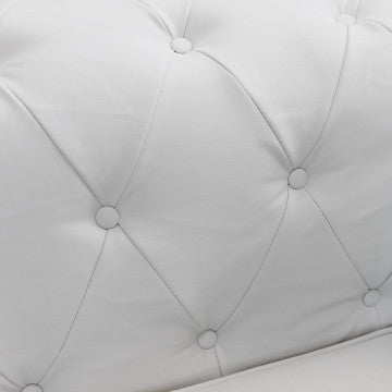 Chesterfield Sofa aus weißem oder braunem Vintage-Kunstleder, 2- oder 3-Sitzer