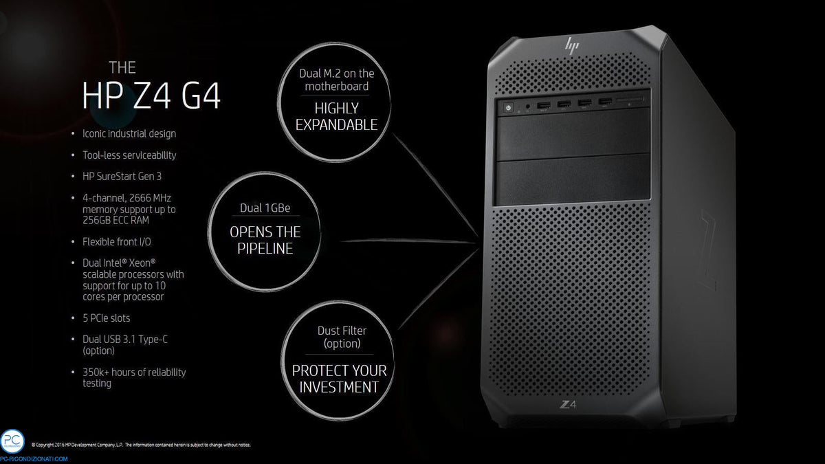 HP Z4 G4 Workstation ricondizionata Xeon W-2123 32GB ddr4 RAM 512GB NVME Nvidia Quadro P5000