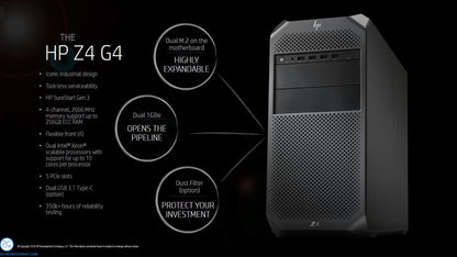 HP Z4 G4 Workstation ricondizionata Xeon W-2123 32GB ddr4 RAM 512GB NVME Nvidia Quadro P5000