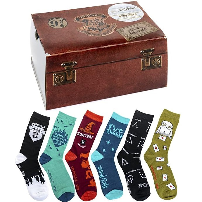 Paladone Harry Potter Socken (6X Odd Socks) 3 Paar Socken 36-41 Unisex Geschenkbox