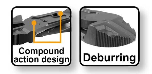 Pinza Taglio Diagonale 200mm – Azione Combinata, Testa per Sbavatura