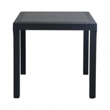 Tavolo Dallas 80 x 80 con Struttura in Plastica Stampata e Finitura Wicker