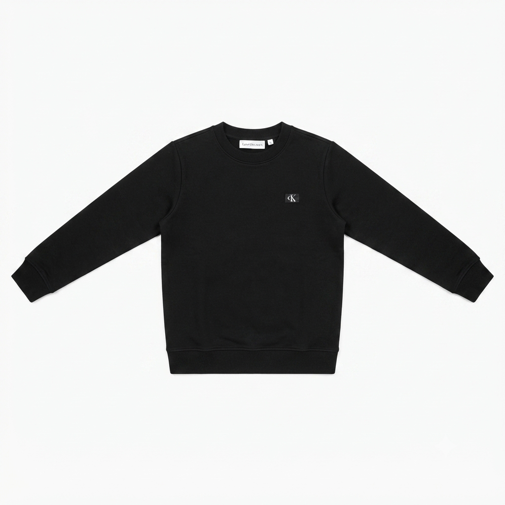 Calvin Klein felpa girocollo junior con Mini Badge Logo MM7015TKTP2 205 nera