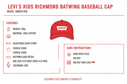 Levi's Kids Cappellino Bambino Richmond Batwing 9A8615-R58 Rosso