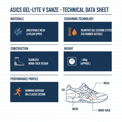Asics Sneakers Gel Lyte V Sanze H817L-4911 Blu Scuro Grigio
