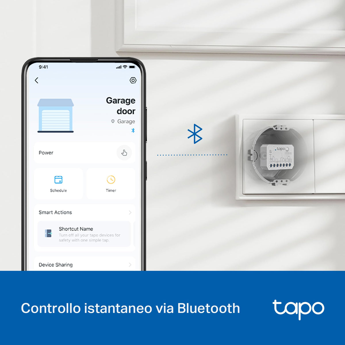 Tapo S110E Modulo Smart Relè WiFi Bluetooth, Contatto Asciutto/Bagnato