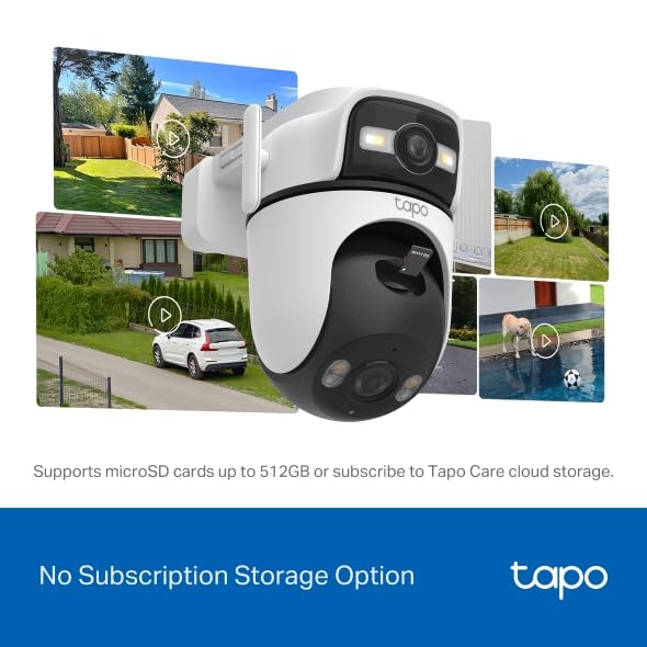 Tapo C545D Telecamera WiFi Esterno Doppio Obiettivo 2K 3MP, 360° PTZ