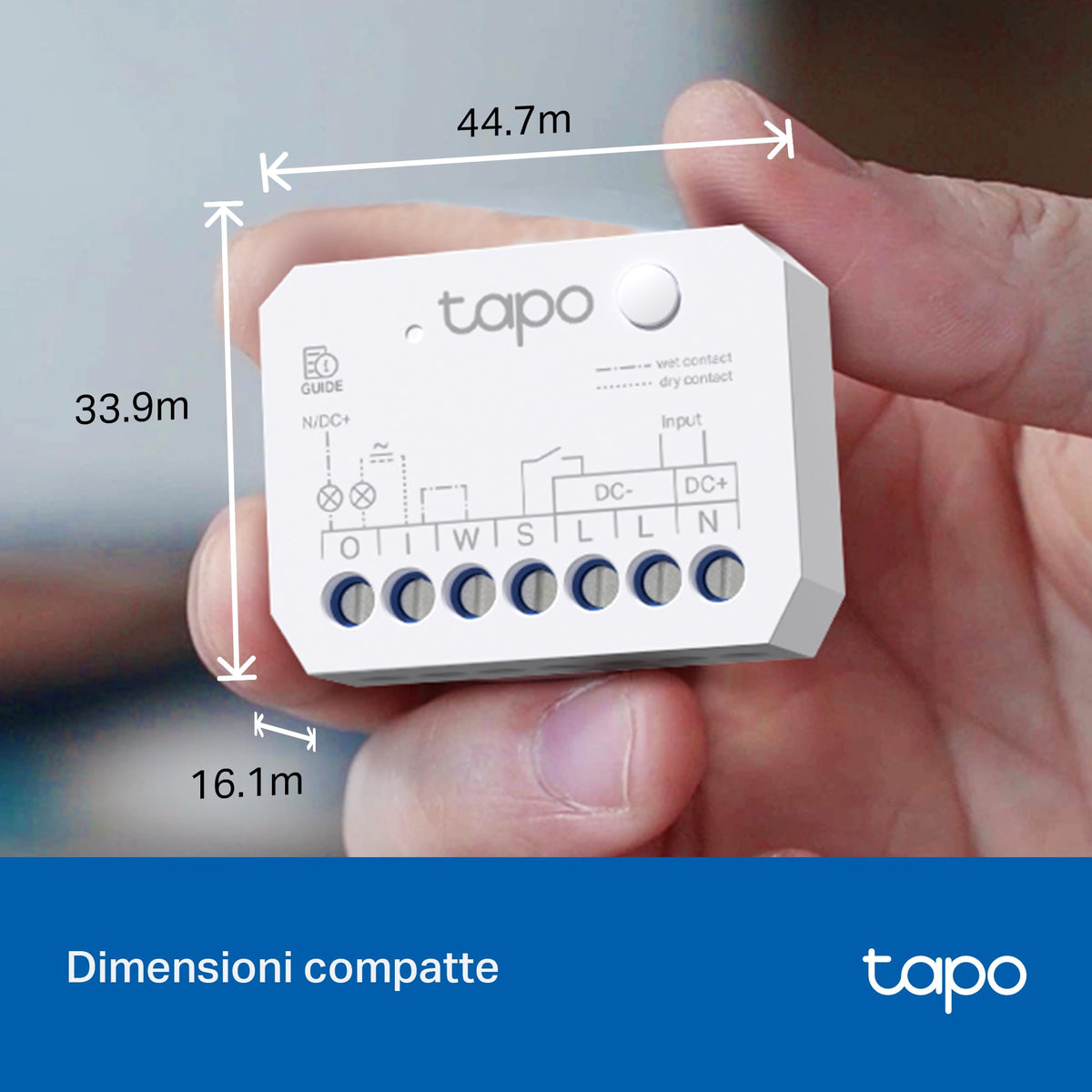 Tapo S110E Modulo Smart Relè WiFi Bluetooth, Contatto Asciutto/Bagnato