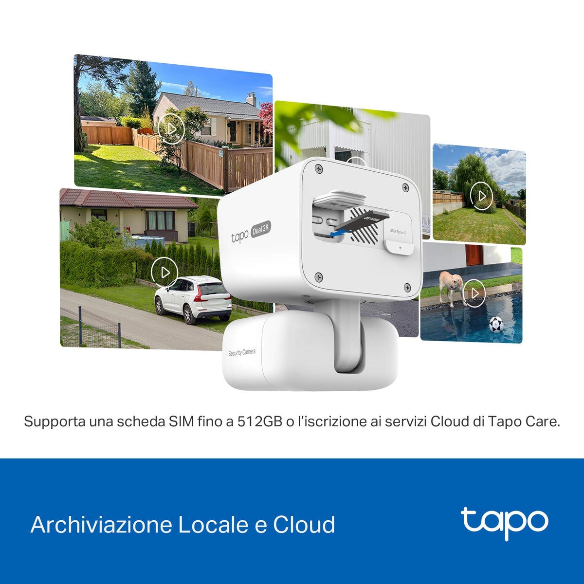 Tapo C645D KIT Telecamera WiFi Esterno 2K Doppio Obiettivo Solare, 360° PTZ