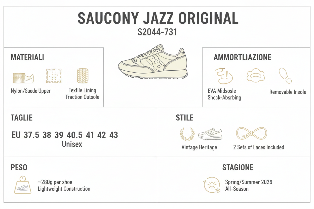 Saucony Sneakers Unisex Jazz Original S2044-731 Grigio Tofu
