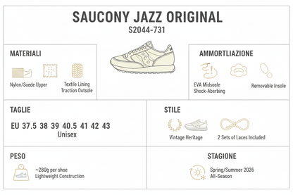 Saucony Sneakers Unisex Jazz Original S2044-731 Grigio Tofu