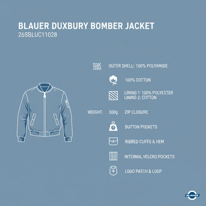 Blauer bomber leggero sfoderato Duxbury 26SBLUC11028 007462 888 Blu