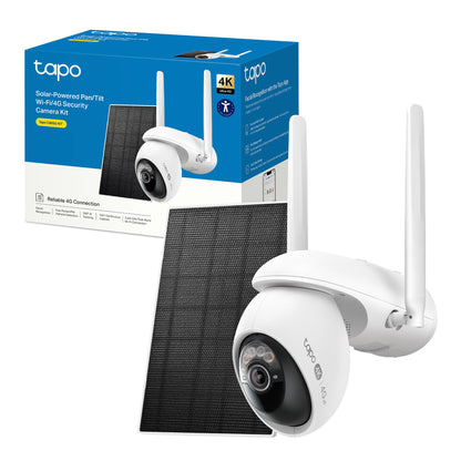 Tapo C665G KIT Telecamera 4G LTE Esterno 4K 8MP con Pannello Solare, 360° PTZ
