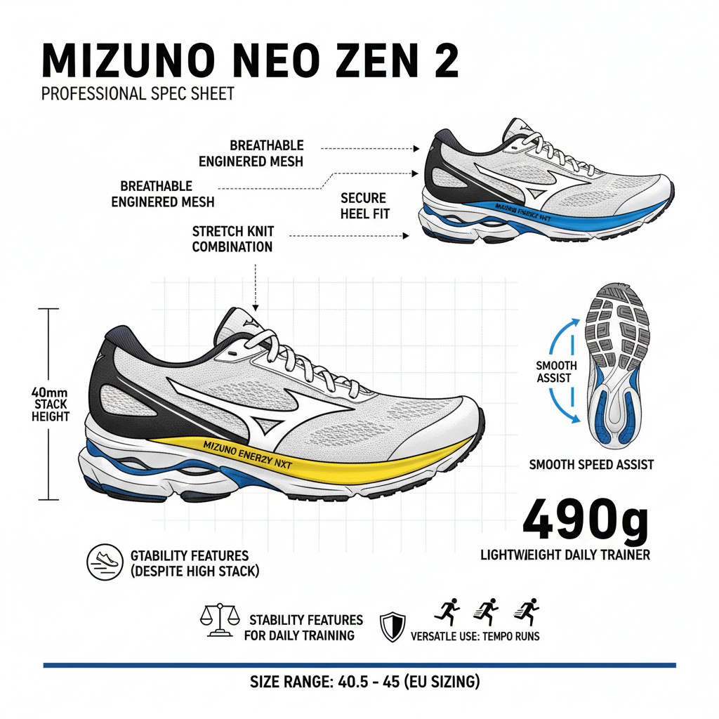 Mizuno Neo Zen 2 Scarpe Running Uomo Bianco - J1GC268601