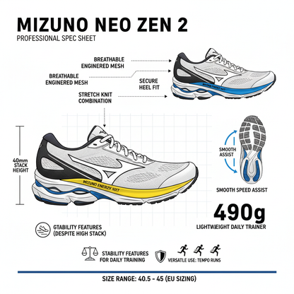 Mizuno Neo Zen 2 Scarpe Running Uomo Bianco - J1GC268601