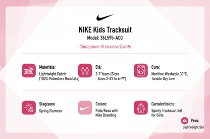 Nike Tuta Sportiva Bambina 36L595-ACG Rosa