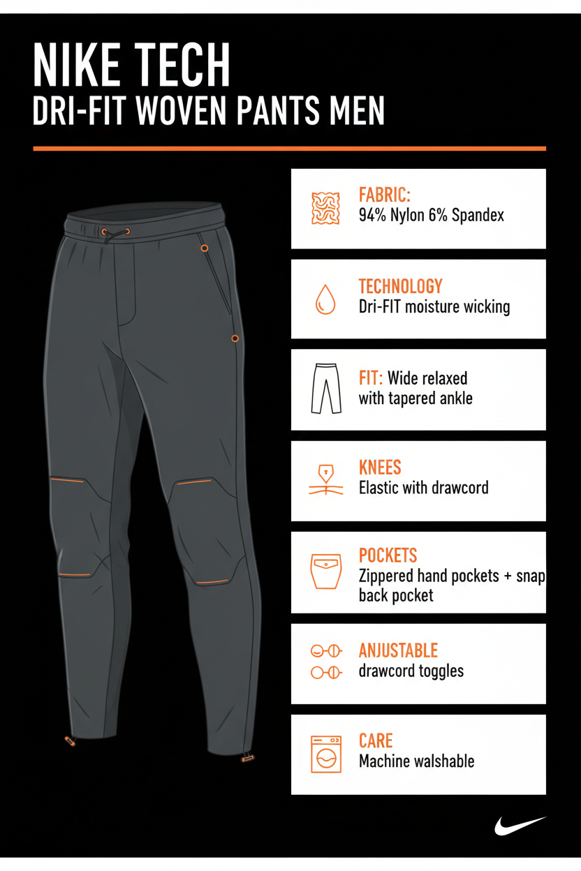 Nike Tech Pantaloni Dri-FIT IU6966-010 Nero