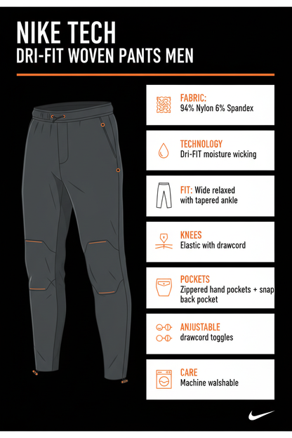 Nike Tech Pantaloni Dri-FIT IU6966-010 Nero