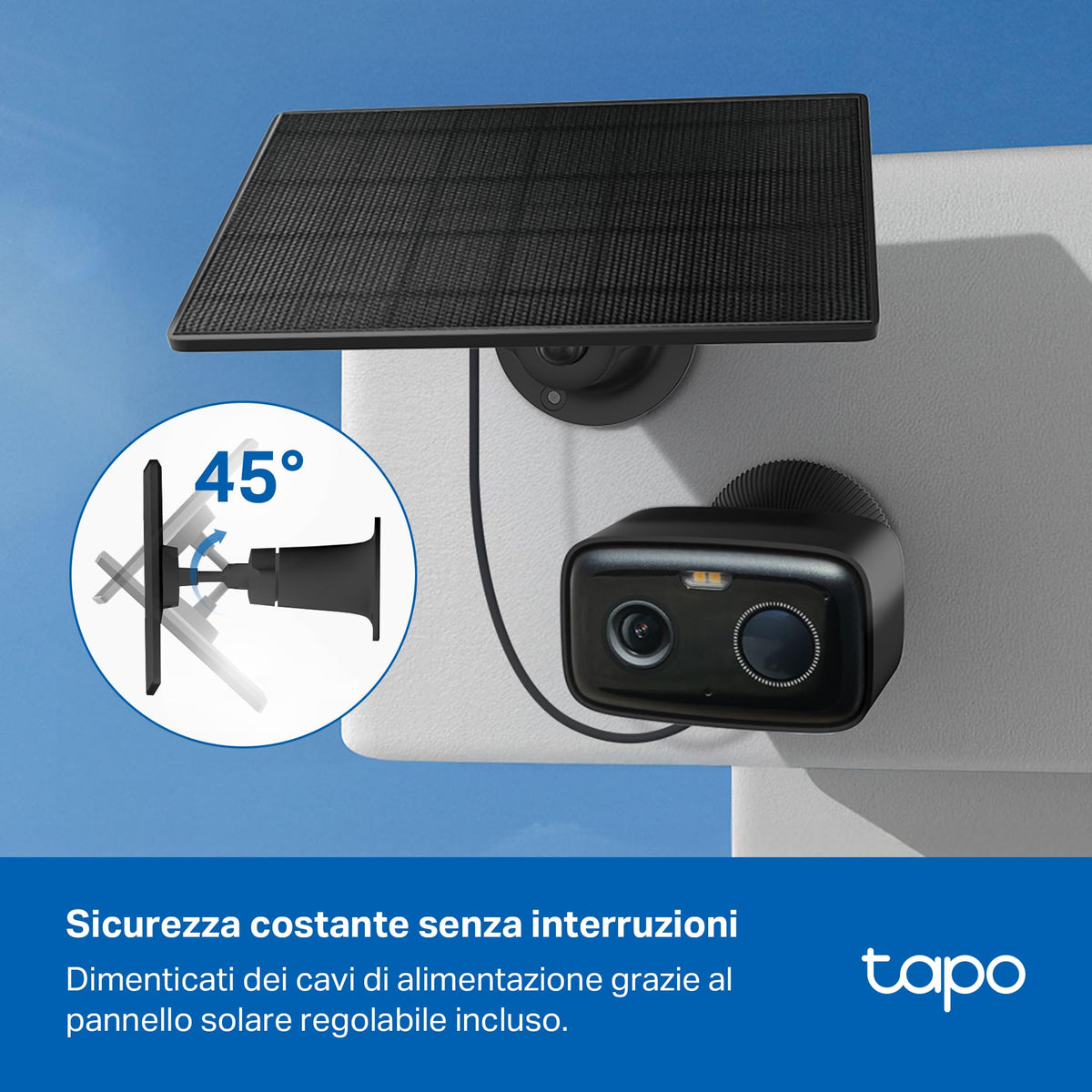 Tapo C401 KIT Telecamera WiFi Esterno 1080P 2MP Batteria con Pannello Solare