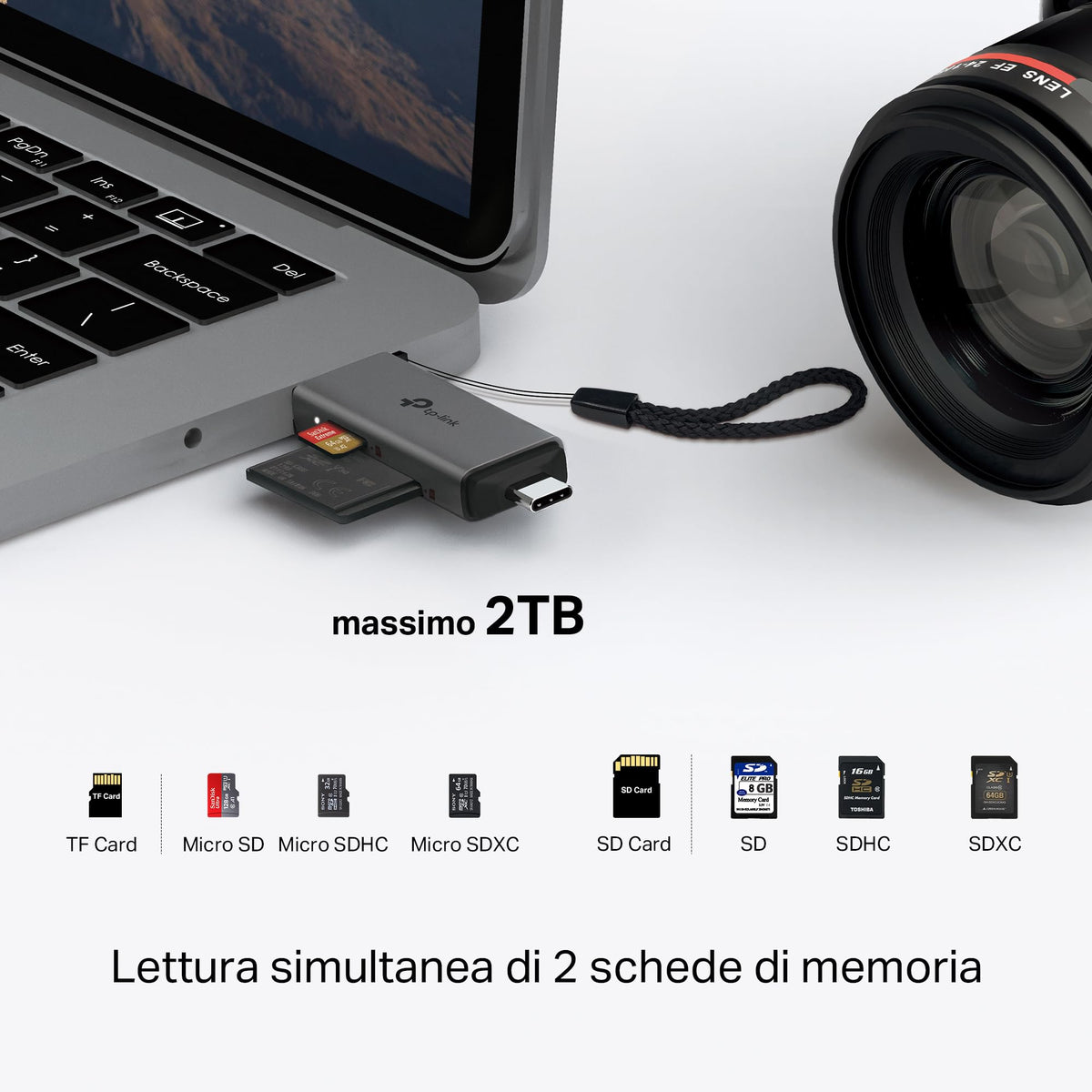 UA430D Lettore di Schede SD & MicroSD, USB 3.0 Type-C & A