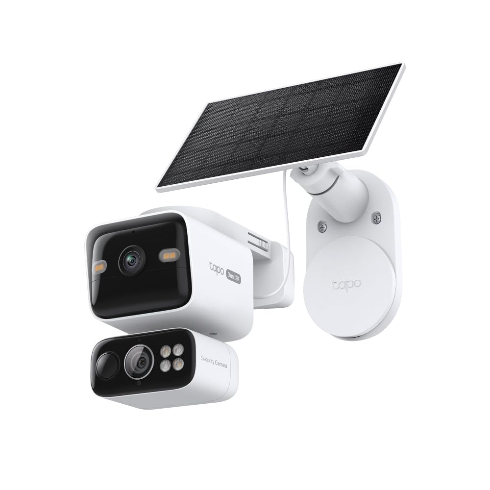 Tapo C645D KIT Telecamera WiFi Esterno 2K Doppio Obiettivo Solare, 360° PTZ