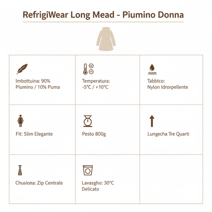 RefrigiWear Piumino Long Mead Jacket W98108 Fango Donna