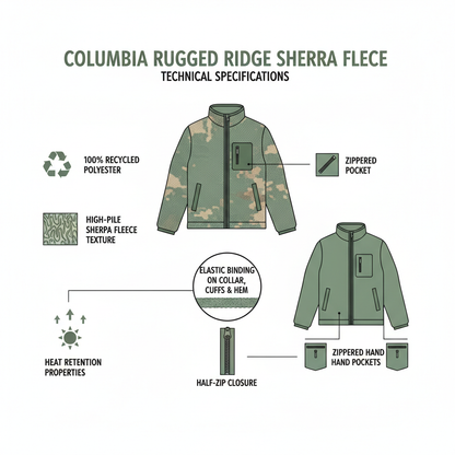 Columbia Pile Sherpa Rugged Ridge 2135471-397 Stone Green Mod Camo Uomo