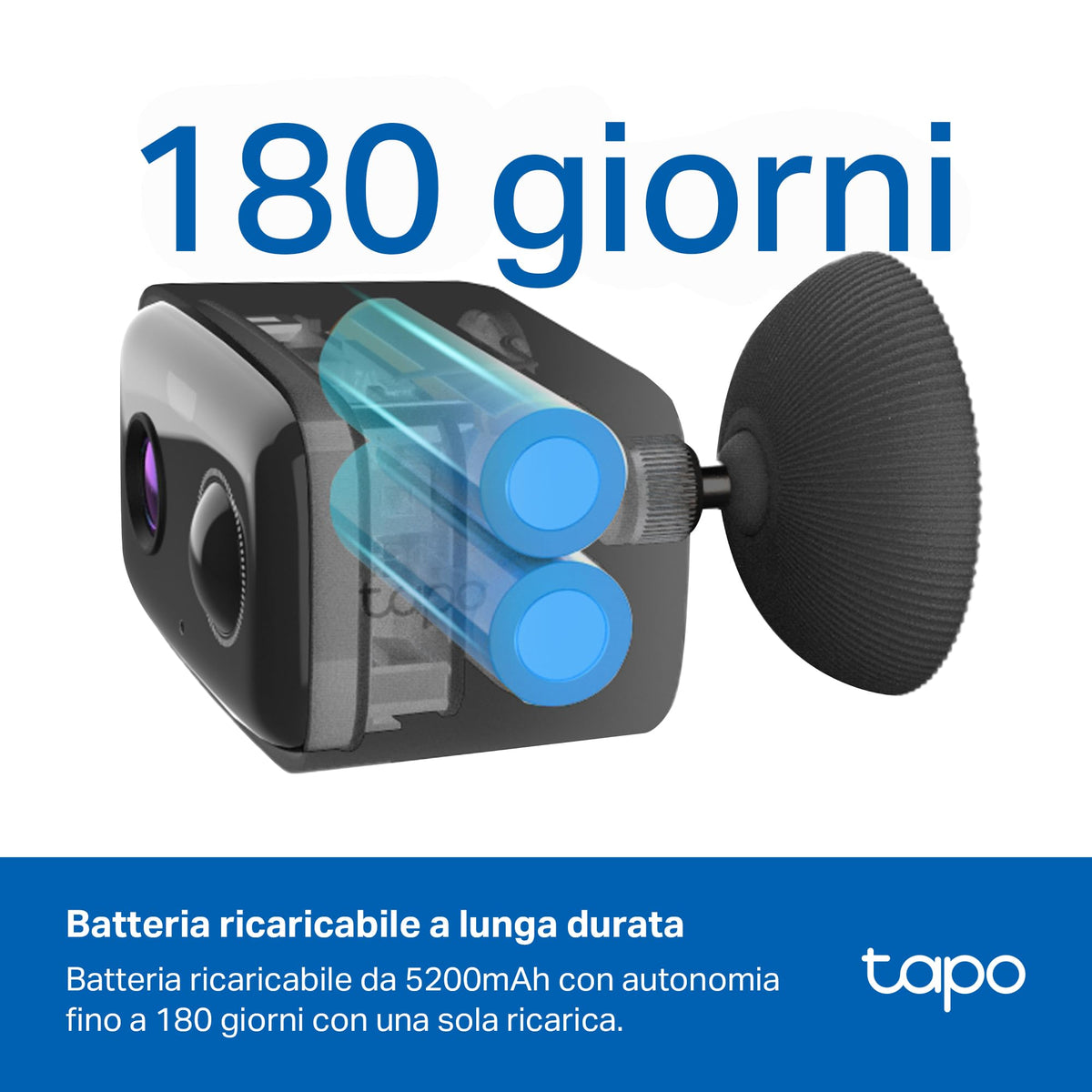 Tapo C401 KIT Telecamera WiFi Esterno 1080P 2MP Batteria con Pannello Solare