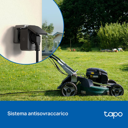 Tapo P410M Presa Smart Esterna Wi-Fi IP54, 16A, Anti-Sovraccarico, Monitoraggio Energia, Controllo Vocale con Alexa, Certificato Matter