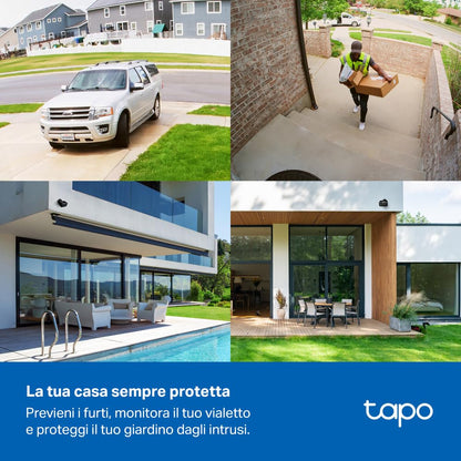Tapo C401 Telecamera WiFi Esterno FHD 2MP Batteria 180 Giorni, IP65