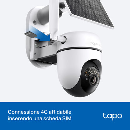 Tapo C615G KIT Telecamera 4G LTE Esterno 2K 3MP con Pannello Solare, 360° PTZ