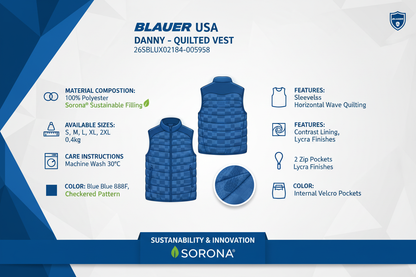Blauer Gilet Piumino Uomo Blu Quadri Sorona Danny 26SBLUX02184