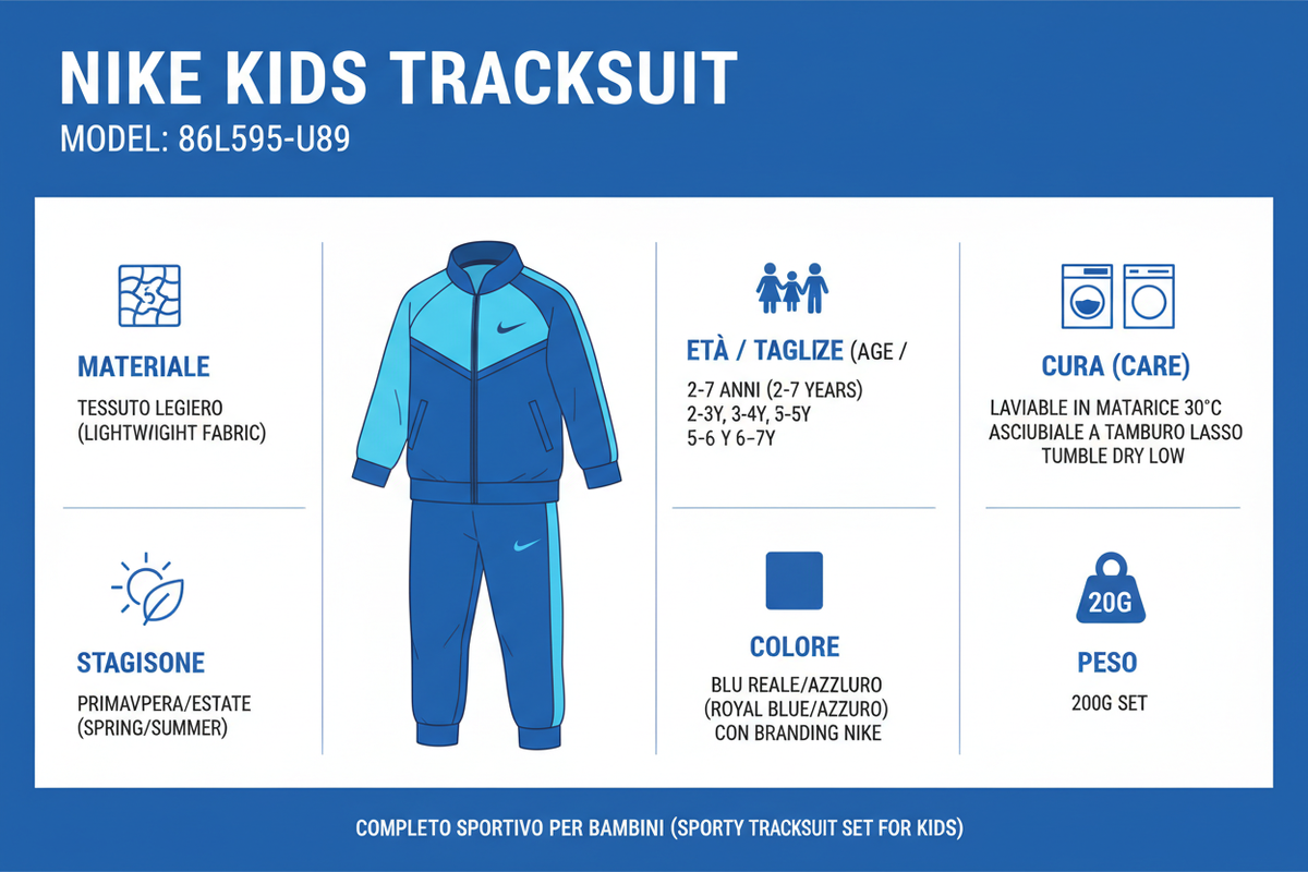 Nike Kids' Sport Tracksuit 86L595-U89 Royal Blue
