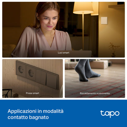 Tapo S110E Modulo Smart Relè WiFi Bluetooth, Contatto Asciutto/Bagnato