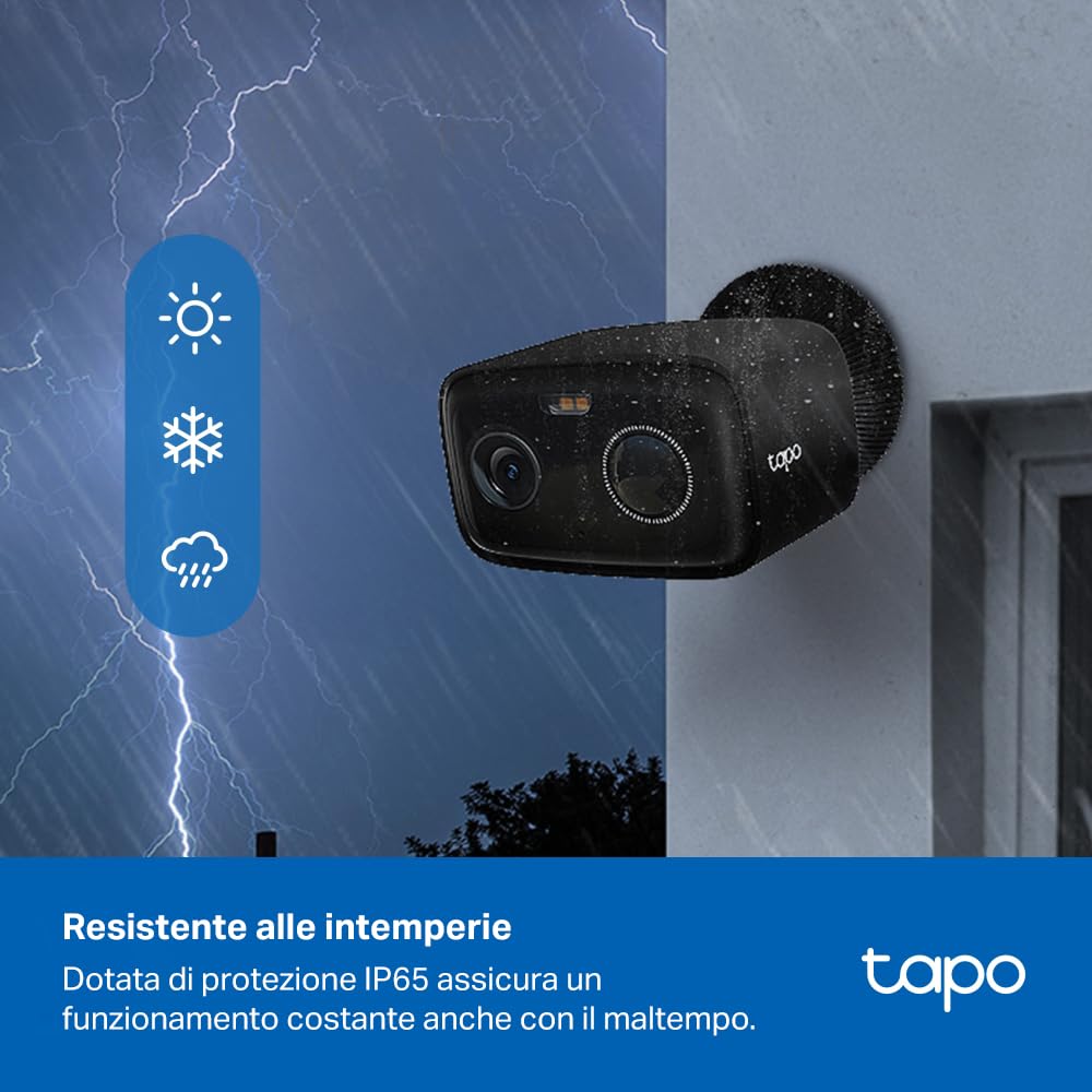Tapo C401 Telecamera WiFi Esterno FHD 2MP Batteria 180 Giorni, IP65