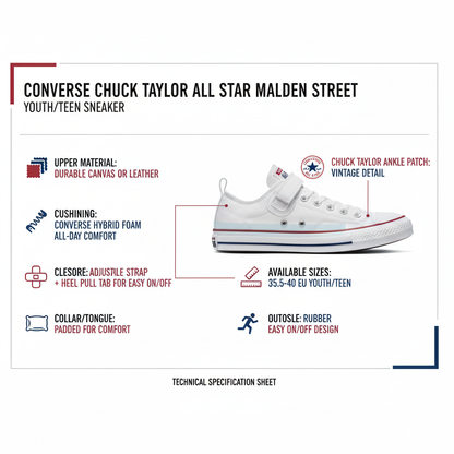 Converse Chuck Taylor All Star Malden Street Bianco Youth - A04822C