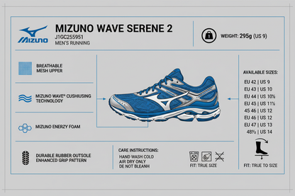 Mizuno Scarpa Running Uomo Wave Serene 2 J1GC255951 Blu Argento