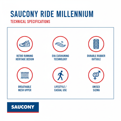 Saucony Originals Ride Millennium S70812-13 Bianco | Sneakers Unisex Retro Running Heritage Lifestyle