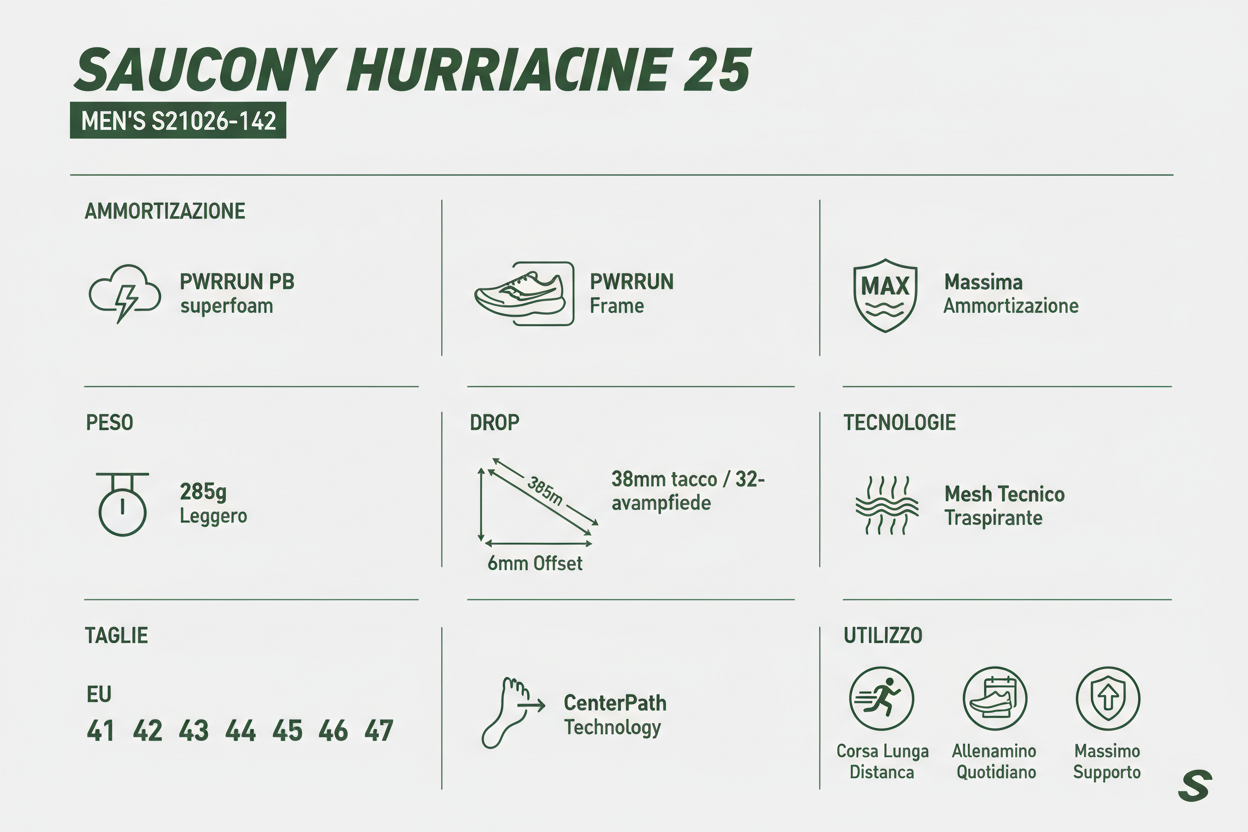 Saucony Scarpe Running Uomo Hurricane 25 S21026-142 Alloro
