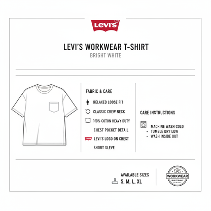 Levi's T-shirt Workwear A58500005 Bright White Uomo