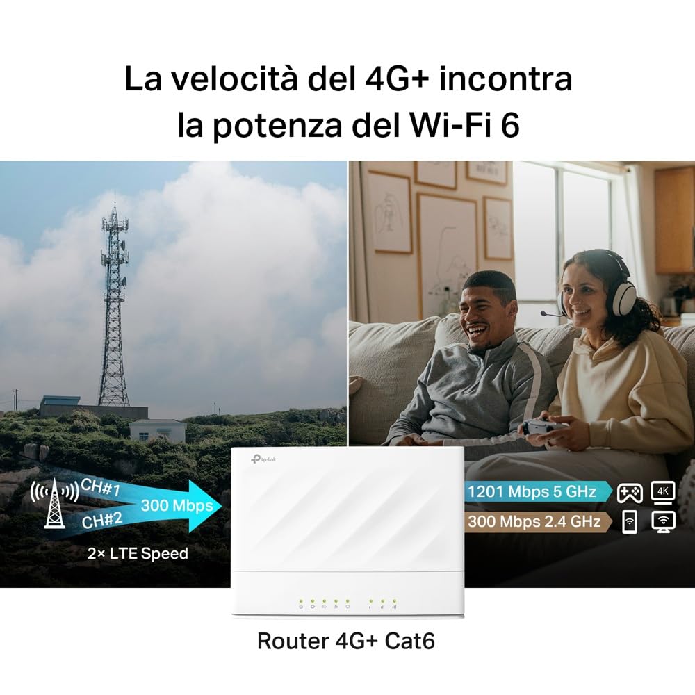 TP-Link Archer MX1500 Router 4G con Sim Cat6 AX1500 Dual Band Gigabit