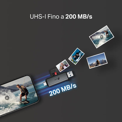 UA430D Lettore di Schede SD & MicroSD, USB 3.0 Type-C & A