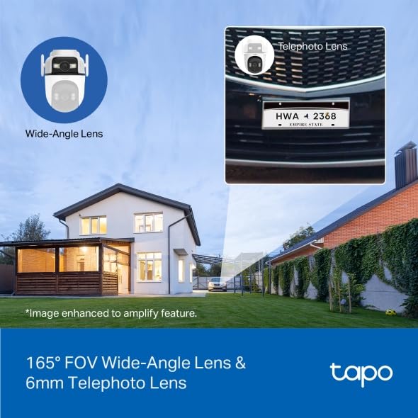Tapo C545D Telecamera WiFi Esterno Doppio Obiettivo 2K 3MP, 360° PTZ